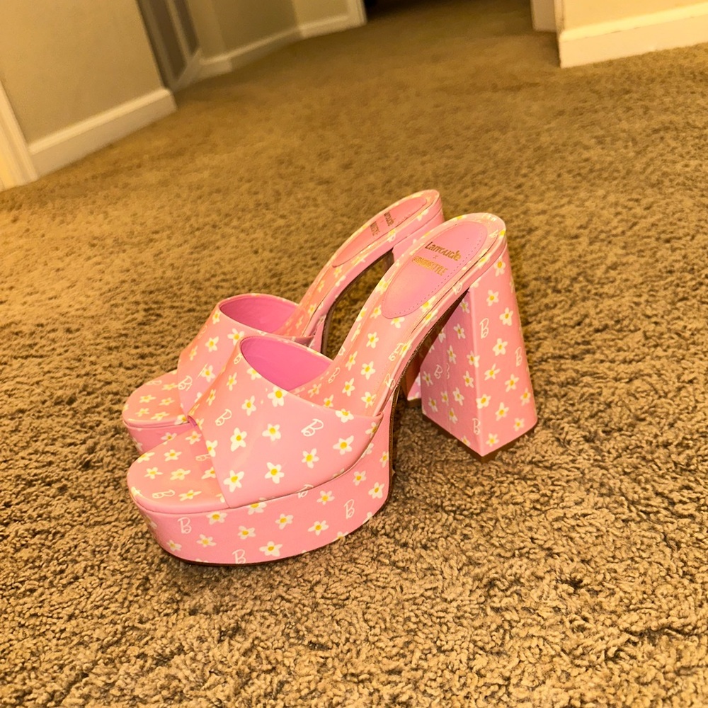 Barbie Pink Floral Platform Heels